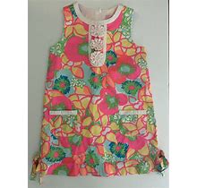 Lilly Pulitzer Size 6 Shift Girls Dress Floral Multicolored Sleeveless Zipper
