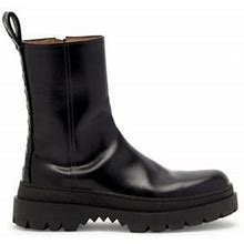 Bottega Veneta Men's Intrecciato-Detail Leather Ankle Boots - Black - Size 8