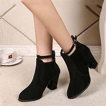 Women's Boots Suede Shoes Plus Size Heel Boots Party Daily Booties Ankle Boots Winter Chunky Heel Pointed Toe Elegant Fashion Minimalism Faux Suede Lo