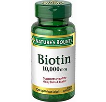 Nature's Bounty Biotin 10000 Mcg, Supports Healthy Hair, Skin And Nails - Rapid Release Softgels - 120 Ct….