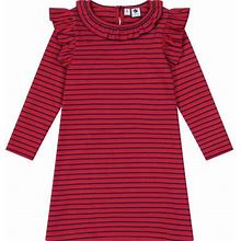 Busy Bees | Luna Dress, (Red Stripe Navy Blue, Size 12Y) | Maisonette