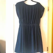 Gap Dresses | Gap Blue Velvet Knee Length Dress | Color: Blue | Size: M