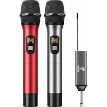 Tonor Wireless Microphone, UHF Dual Cordless Metal Dynamic Mic System With Receiver (Tw630)