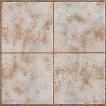 Achim Rustic Clay 9-Piece Self Adhesive Vinyl Floor Tile Set