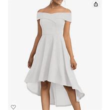 Jasambac White 2Xl Off The Shoulder Dress For Women Wedding Cocktail
