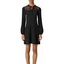 Maje Dresses | Maje Black Rockette Pleated Lace - Inset Mini Dress Size 1. | Color: Black | Size: 1 Maje