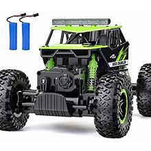 Rc Car Nqd Remote Control Monster Truck 24Ghz 4Wd Off Road Rock Crawler Vehicle 116 All Terrain Rechargeable Electric Toy For Boys Girls, Green