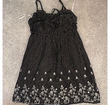Dress With Polka Dots And Ruffles | Color: Black | Size: S