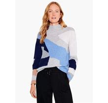 Cascading Blues Cashmere Sweater, XL By NIC+ZOE