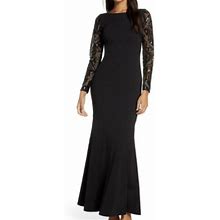 Vince Camuto Dresses | Vince Camuto Long Sleeve Black/Silver Sequin Gown | Color: Black | Size: 2