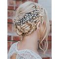 Barogirl Bride Hair Comb Wedding Crystal Headpiece Bridal Flower Hairaccessories, 1 Count (Pack Of 1)