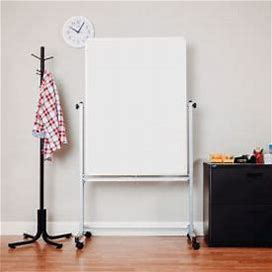 Mobile Reversible Magnetic Whiteboard - 36"W X 48"H - Steel - Silver Frame Global Industrial&8482