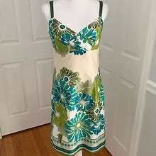 Ann Taylor Dresses | Ann Taylor Petite Floral Dress Green & Cream | Color: Cream/Green | Size: 8P