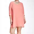 Three Hearts Dresses | Coral Lattice Back Shift Dress Plus Size 2X | Color: Pink | Size: 2X