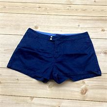 Vintage Tommy Jeans Navy Blue Chino Zip/Button Shorts Girl's Size 11