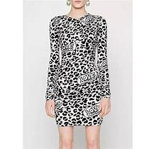 Love Moschino White Leopard Print Viscose Dress It42 | Uk10 | M