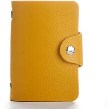 Women Men Small Money Purse Wallet Solid Faux Leather Coin Card Holder