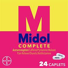 Midol Complete Menstrual Pain Relief Caplets W/ Acetaminophen. 24 Count, Size: 24 Ct, Multicolor
