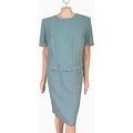 NWT Vintage KORET Textured Formal Dress In Aqua Blue WOMEN's 20 PETITE