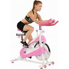 Sunny Health & Fitness Pink Indoor Cycling Exercise Stationary Bike