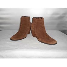 Women's Franco Sarto Brown Suede Fashion Wedge Ankle Boots Size 9 B