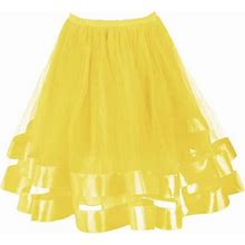 Knqrhpse Skirts For Women,Women's Skirts Womens Dresses Petticoat Cute Princess Skirt Women Swing Underskirt Skirt Mini Dress Yellow Dress One Size