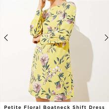 Loft Dresses | Petite Floral Boatneck Shift Dress - Loft | Color: Yellow | Size: 2P