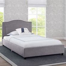 Delta Children Twin Platform Bed Upholstered/Velvet/Solid Wood In Gray | 33.4 H X 42.12 W X 80 D In | Wayfair BB81486GN-2094