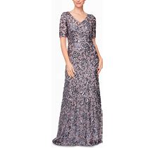 Alex Evenings Women's Sequined A-Line Dress - Icy Orchid