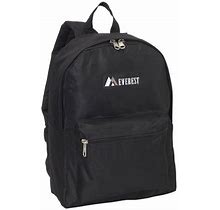 Backpack Book Bag - Back To School Basic Style - Mid-Size Black