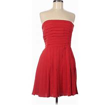 RACHEL Rachel Roy Cocktail Dress - A-Line Open Neckline Sleeveless: Red Print Dresses - Women's Size 8