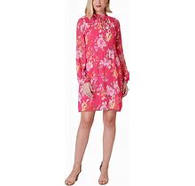 Jessica Howard Petite Floral-Print Pleated Dress - Magenta Multi