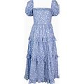 Polo Ralph Lauren Floral-Print Puff-Sleeves Dress - Blue