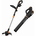 WORX POWER SHARE 20V 12 in String Trimmer And B Lower 4Ah ,Black