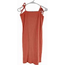 Wild Fable Dresses | Wild Fable Medium Coral Ribbed Knit Shoulder Tie Cami Mini Dress | Color: Pink | Size: M