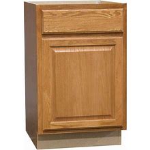 Hampton 21 in. W X 24 in. D X 34.5 in. H Assembled Base Kitchen Cabinet In Medium Oak With Ball-Bearing Drawer Glides