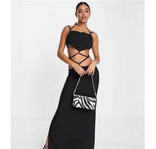 ASYOU Ring Detail Strappy Maxi Dress In Black - Black (Size: 8)