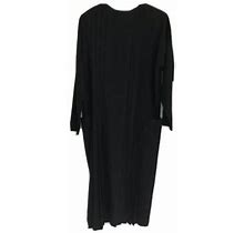 Vintage French Black Wool School Mistress Teacher Pleated Pocket Dress