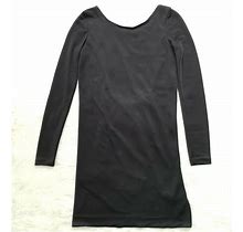 Zara Trafaluc Black Long Sleeve Open Back Mini Dress Size M