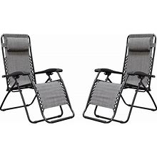 Caravan Canopy, Infinity Zero Gravity Chair Lounger 2 Pack, Primary Color Gray, Material Textile, Width 27.16 In, Model 80009000122