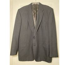 Stafford Mens Wool Blend 2 Button Blazer Jacket Charcoal Gray 48L