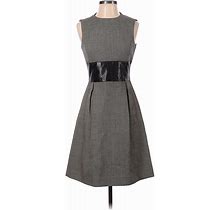 Michael Kors Collection Casual Dress - A-Line Crew Neck Sleeveless: Black Dresses - Women's Size 4