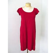 $138 Anthropologie Moth Red Sweater Knit Empire Dress Cotton Cashmere