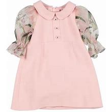 Dolce & Gabbana Newborn Girl Baby Dress Pink Size 3 Viscose, Acetate, Silk, Elastane