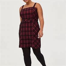 Torrid Dresses | Double Knit Pinafore Plaid | Color: Black/Red | Size: 3X