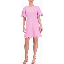Eliza J Women's Scallop Trim A-Line Dress - Pink - Size 0