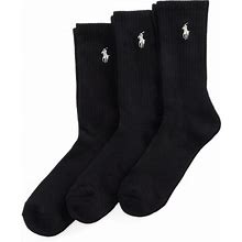 Ralph Lauren Cushioned Sport Crew Sock 3-Pack - Size One Size In Black