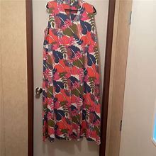 Jessica London Dresses | Floral Print Maxi Dress. | Color: Green/Pink | Size: 24