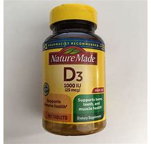 Nature Made Vitamin D3 1000 IU (25 Mcg) 300 Tablets 031604026837 Exp 11/2024