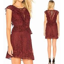 Bb Dakota Dresses | Bb Dakota Embroidered Lace Dress | Color: Purple/Red | Size: 8